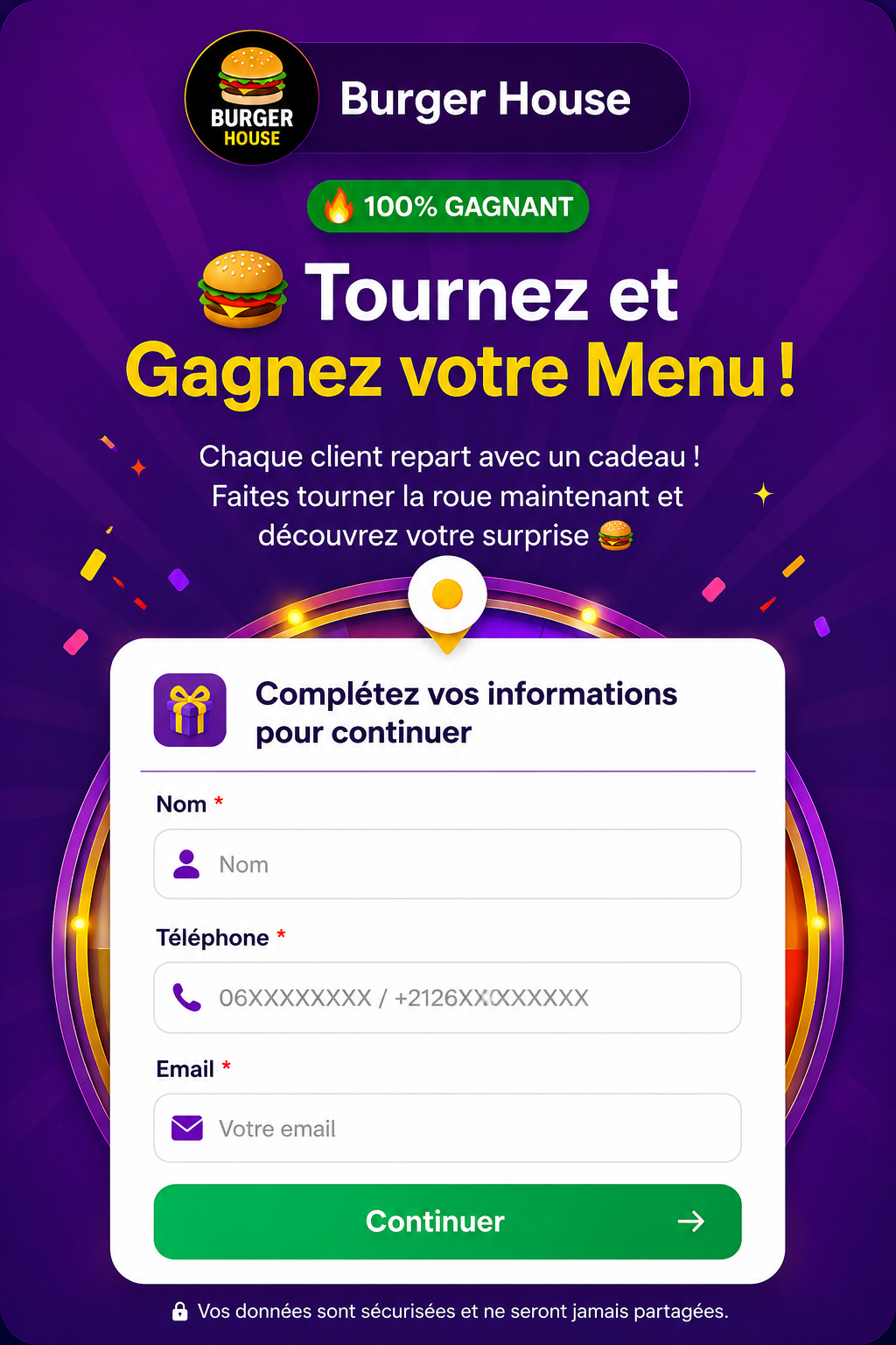Formulaire avant jeu Fideliz